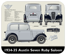 Austin Seven Ruby 1934-35 Place Mat, Small